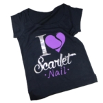 T-Shirt Black L I Love Scarlet Nail