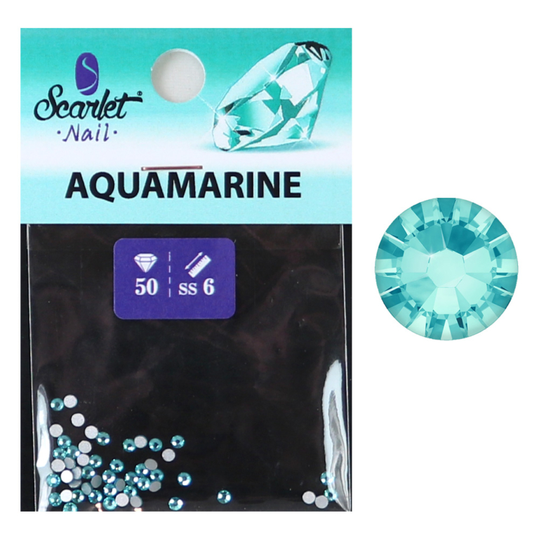 Strass 50 pz S6 Aquamarine 2mm