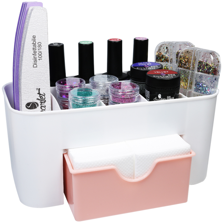 Espositore contenitore prodotti per unghie white & pink - immagine 2