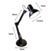 lampada da scrivania attacco e27 nera 60w misure