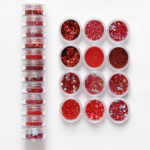 Set 12 Nail Art Rosse Natale