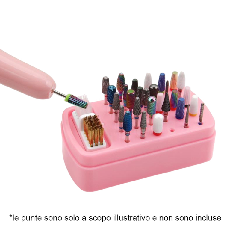 Astuccio Porta Punte Fresa Rosa 30 posizioni - immagine 2