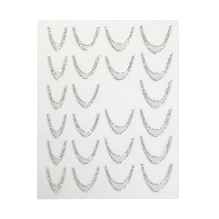 Stickers French Silver Glitter
