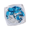 flakes nail art silver blue