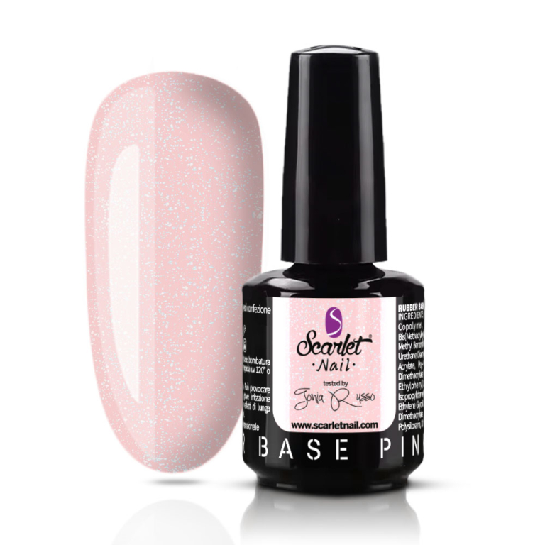 Rubber Base Soak Off Cover Pink Holo 8 ml