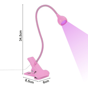 Mini Lampada Led 3w con Pinza Pink