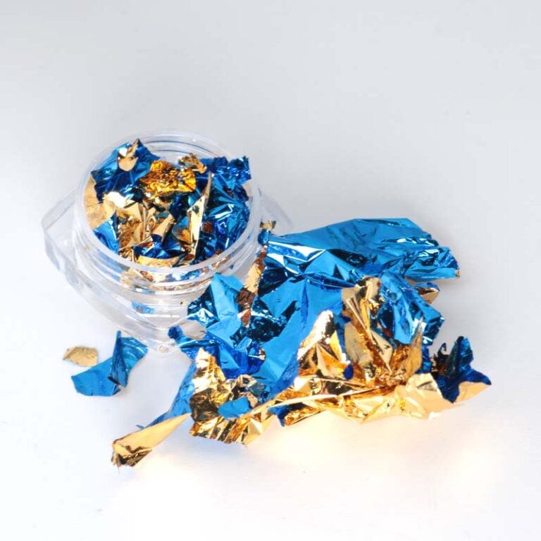 stagnola nail art blu oro