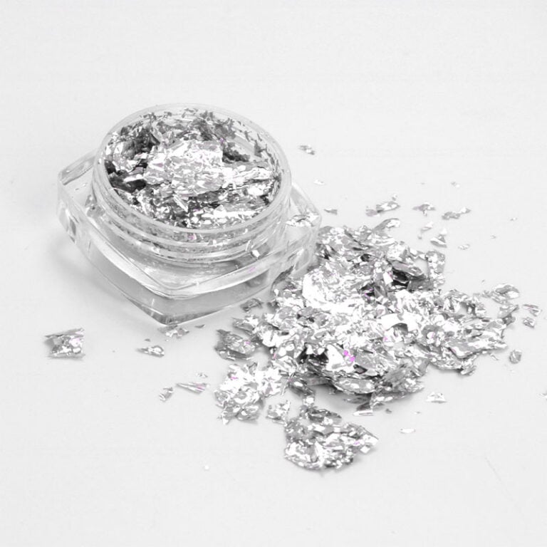 stagnola nail art silver