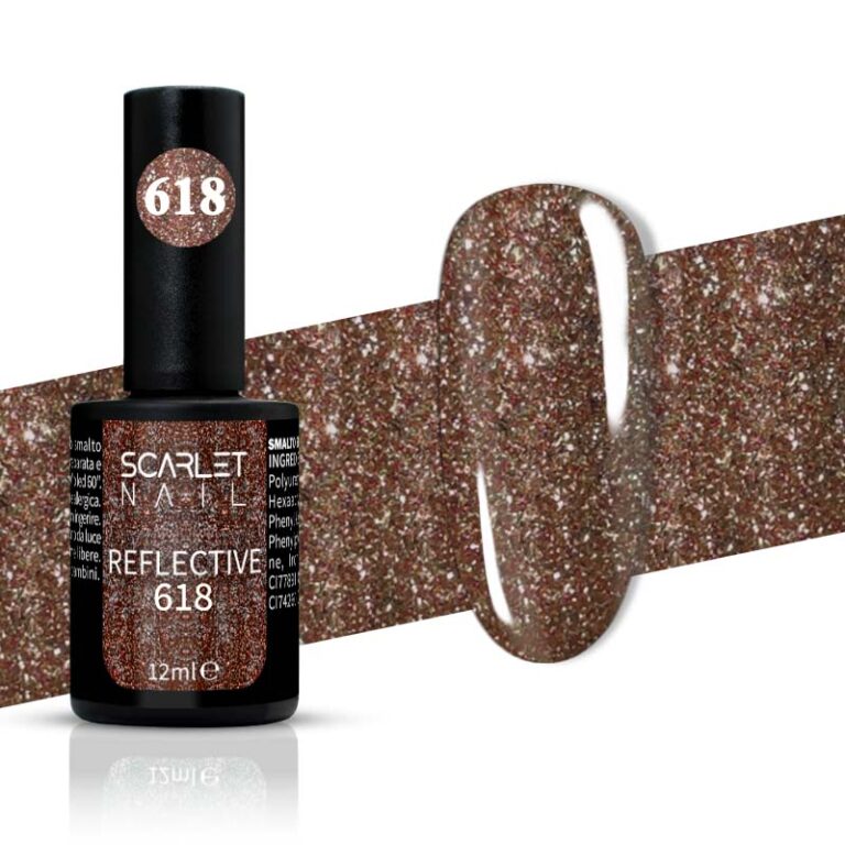 smalto semipermanente reflective 618 scarlet nail 12 ml
