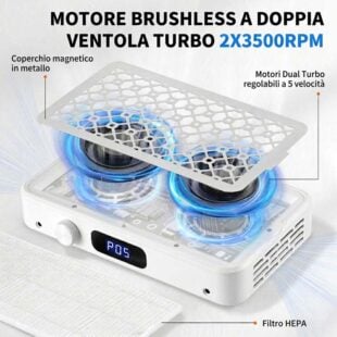 Aspiratore per Unghie SNRQI 2 Ventole